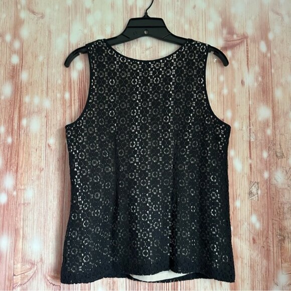 J. Crew Leslie Black Eyelet Crochet Lace Dressy Tank Top - Picture 8 of 10